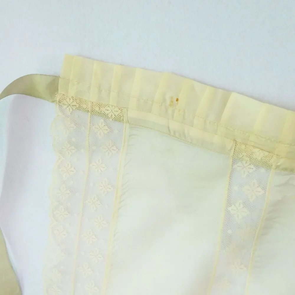 Vintage Green Dainty Lace Half‎ Apron Satin Waist Tie Coquette Cottagecore READ